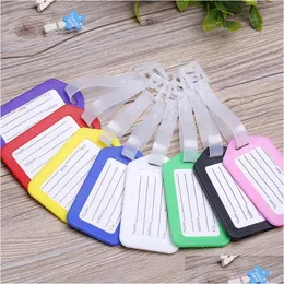 Party Favor Party Favor Solid Color Plastic Lage Tag Women Men Travel Suitcase Id Address Holder Baggage Tags Boarding Bag Portable Dho21
