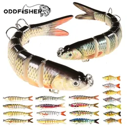 Esche esca Oddfisher 1014 cm Dritta da pesca Affondamento articolato per il bagliore per luci SwimBait CrankBait Trout Accessori per basso Tait 221116