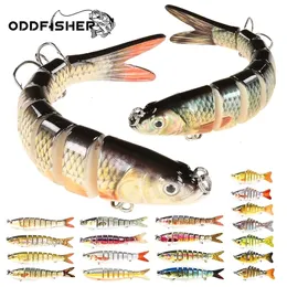 Köder lockt Oddfisher 1014 cm Angelköder mit Gelenk, sinkender Wobbler für Hecht, Swimbait, Crankbait, Forelle, Bass, Zubehör, Angelköder 221116