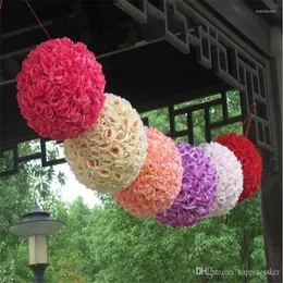 Flores decorativas 25 cm de 10 polegadas simulação artificial de criptografia de alta qualidade beijando bola de flor de rosa para as decorações de casamento
