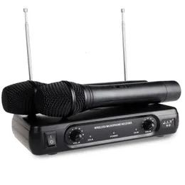 Karaok Player 2 Handheld UHF częstotliwości Dynamiczna kapsułka 2 Kanały bezprzewodowy mikrofon dla systemu karaoke Microfone Sem Fio Mic Micro 221115