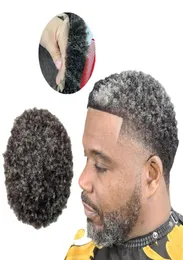 Pezzi di capelli umani della Vergine indiana Remy Dreadlocks Toupee afro afro parrucche maschili per uomini neri Express Delivery Delivery4613392