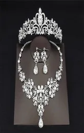 2018 Дешевые капля Скуд на свадебные ювелирные украшения ожерелье корона Тиары Серьги для головного убора.