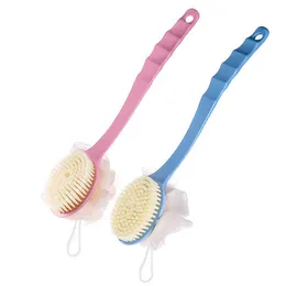 Double Sided Bathing Brush Hanging Type Adult Back Massage Brushes Bathroom Long Handled With Soft Hair Cleaning Bath Ball Cepillo De Bano De Doble Cara