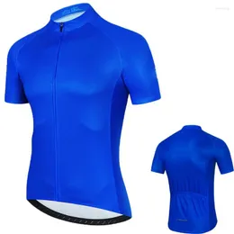 Yarış ceketleri mavi bisiklet forması erkekler aero bisiklet hafif mtb dikişsiz proses bisiklet giyim gömlek