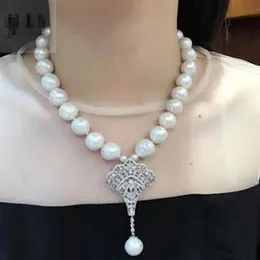 Hand knotted natural 11-12mm white freshwater pearl women tassel necklace new style