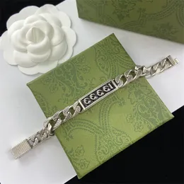 Gioielli di design Bracciale a catena in argento per donna Uomo Bracciali Lettera Bracciale Homme Marchio di gioielli di lusso