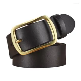 أحزمة القوية رجال دبوس مشبك أزياء الأعمال الفاخرة للذكور الخصر الأسود بني حزام حزام هدية كلاسيكية