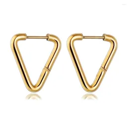 Brincos de argola Memolissa Steel for Women Gold Color Triangle Piercing Anti-Allérgica Moda de fivela de ouvido