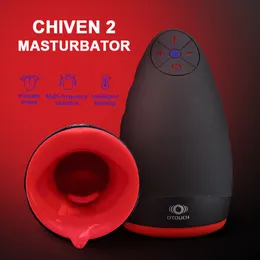 Mastürbatörler otouch chiven erkek otomatik mastürbasyon makinesi ağız dili emme ısı titreşim rotasyon mastürbator oral seks seks oyuncak 221116