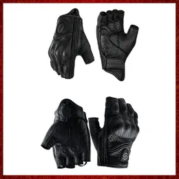 ST287 Luvas respiráveis ​​para motocicletas Proteção profissional de couro Faux Black Protection Luvas Meias dedos para ciclismo