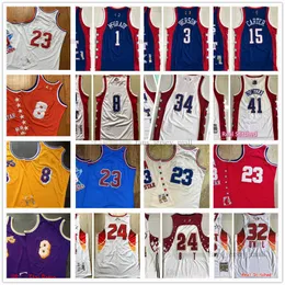 Otantik dikişli formalar 1996 Basketbol Formaları 2003 2004 2009 All Tracy Star 15 Carter 1 McGrady Vince Retro Allen 3 Iverson Jersey