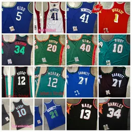 Mitchellness Real Stitched Retro Basketball 41 Nowitzk 12 Morant Jerseys Embroidery Jersey Digital Stitched 5 Kidd 34 Ray 13 Nash Allen