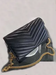 Torby markowe Złoty łańcuszek Kożuch Klasyczne portfele z przednią klapą Torba na ramię Portfel Crossbody z pudełkiem Torebka z pakietem