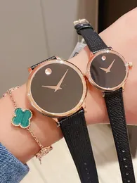 Quartz Watch Designer Paar Uhr Uhr Wachleder -Lederband Einfaches Zifferblatt Saphirspiegel Gr￶￟e gro￟er 40 mm kleiner 28 mm importierter Bewegung Uhr