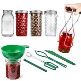 Matlagningsredskap Canning Jar Lifter med Mason Can Tongs Värmemotstånd Anti Clip Glass -flaskor Sätt 221114