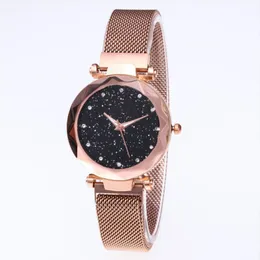Whole Diamond Starry Sky Beautiful Quartz Womens Watch Ladies Watches Fahsion Woman Casual Rose Gold Wristwatches298y