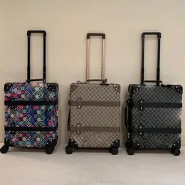 Globe Trotter g b￤r p￥ resv￤skor Cabin Trolley med sammanl￥sande G Luxury Designer Beige Ebony Canvas Matchande l￤der -ID -tagg Double Belt St￤ngningsl￥s Key Women