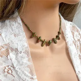 Bohemian Natural Stone Bead Naszyjnik Choker Kołnierz żwir chipowy Naszyjniki dla kobiet przyjaźń