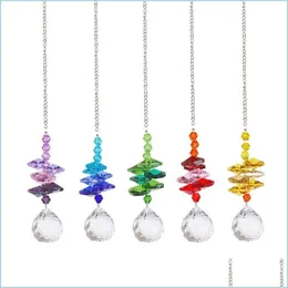 Decorações de jardim SunCatcher Crystal Wind Chimes Pingente de coração Madeiro Sun Light Catcher Janela Cortina de casamento RRA586