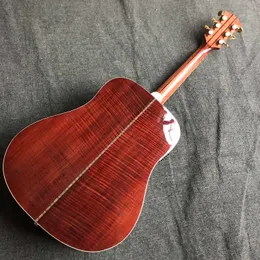 Guitarra acústica de back latera de bordo chamed personalizada em acabamento marrom escuro