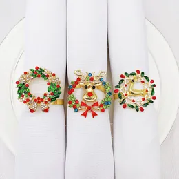 New Christmas Decorations Alloy Reindeer Ring Napkin Ring Holders Xmas Table Decoration For Home Wedding Restaurant Party Dinner Decor RRA693