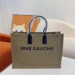 Tote da donna Designer di lusso Rive Gauche Borsa a mano Moda Lettera Stampa Shopping Bag Marca Canvas Totes Borse Grandi borse da spiaggia casual