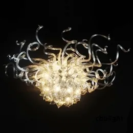 100% Handblasen -M￤dels Kronleuchter Suspensionskorridor Lampen klare Farbe 40x20 Zoll Kunst Kronleuchter Deckenbeleuchtung Luxush￤nge LED LEG LR842
