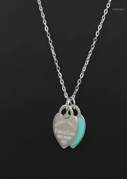 New Arrival Love Double Heart Enamel Ladie FOREVER LOVE Stainless Steel Necklace Drift Bottles Jewelry Whole Gift For Women14642888