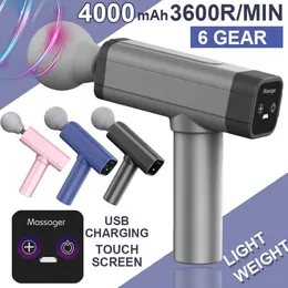 Body Massager Gun Mini 휴대용 마사지 근육 머리 뒤로 목록 다리 스포츠 이완 진정 터치 스크린