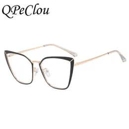 Sunglasses Frames 2022 New Fashion Metal Cat Eye Optical Anti Blue