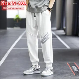 Pantaloni da uomo Pantaloni sportivi Uomo Taglie forti 8XL 7XL 6XL Pantaloni sportivi Primavera Allentato Nero Bianco Pantaloni Hip Hop Sudore Jogging Streetwear