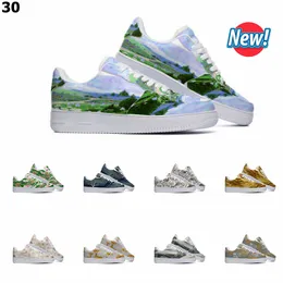 Hotsale Custom Shoes Sapatos casuais homens homens pintados à mão Anime Moda Menns Trainers Sports Sneakers Color30