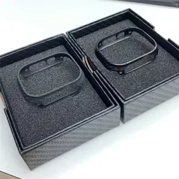 Тонкий чехол из настоящего углеродного волокна для Apple Watch Ultra 49 мм, бампер, серия 8, 7, 41 мм, 45 мм