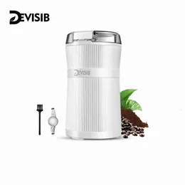 كبسولة آلة القهوة Devisib Coffee Grinder Electric 50g مع شفرة الفولاذ المقاوم للصدأ وفرشاة وعاء بما في ذلك صنع الفاصوليا المكسرات توابل السكر 221117