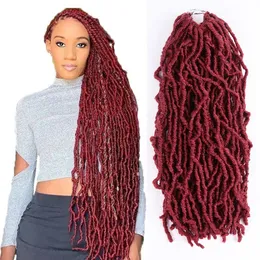 تركيب Nu Faux Locs Crochet Braiding Hair 18 24 36 بوصة قبل الإلهة الناعمة الناعمة قفلات الشعر الكروشيه مجعد للنساء السود