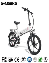 SameBike 20lvxd30ii Bicicleta elétrica dobrável 32kmh Smart Bicycle 48V 104Ah Bateria de 20 polegadas pneu Ebike sem imposto atualizado versão2776221