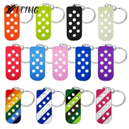 Shoe Parts Accessories Shoes Charms Keychain Lage Tag Hole Keyring For Decoration Suitable Handbag Key Fluorescent Accessory Drop Del Smt6Y