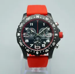 Роскошный мастер -дизайн мужской часы Япония Quartz Endurance Pro Avenger Chronograph 44 -мм часов Red Rubber 1884 Men Watch Hardex Стеклянные наручные часы