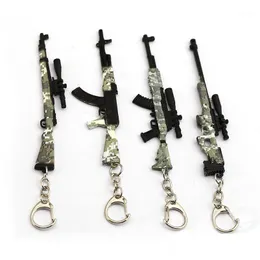 Nyckelringar Lanyards Keychains 2021 Game Gun Model 98K AWM Camouflage Keychain 12cm PUBG Key Chain Portachiavi Porte Clef Men Jewelr Dhtxc