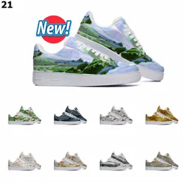 HotSale Designer Custom Shoes Running Shoe Men Kvinnor Handmålade anime Fashion Flat Mens Trainers Sports Sneakers Color21