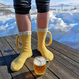 Men's Socks 3D Beer Mug Novelty Knit Long Tube Funny Unisex Winter Warm Men And Women Floor Christmas Gift