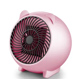 겨울 따뜻한 팬 휴대용 귀여운 귀여운 돼지 미니 PTC 세라믹 룸 히터 공간 미국 EU 플러그 데스크탑 전기 히터 홈 오피스 283V