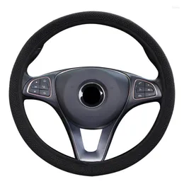 Steering Wheel Covers Anti-Slip Massage Particles Cloth Car Braid Cover Without Inner Ring Fit For 37-38CM/14.5"-15" Lastic Grip