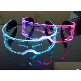 Party Favor Glowing Light Up Glasses Flashing Party Favor Punk LED LUMINOUS GOGLES 7 Färger för Dance Halloween Cosplay Bar Club Ca Dhokg