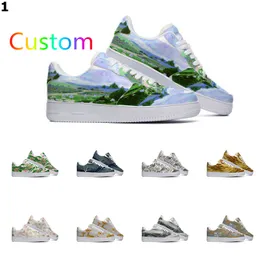 Designer individuelle Schuhe Laufschuh Männer Frauen handbemalt Anime Mode Herren Trainer Outdoor Sneakers Farbe1