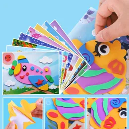 مزيج بالجملة لا تكرار 100 PCS DIY Cartoon Animal 3D Eva Foam Sticker اللغز المصنوع يدويًا التعلم المبكر للألعاب التعليمية الحرفية هدية الأطفال
