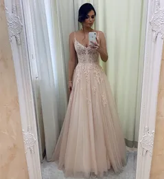 Wedding Dress Boho Blush Pink Bridal Gown Floor Length Lace Appliques Boho Sweetheart Spaghetti Strap Robe De Soiree Longue