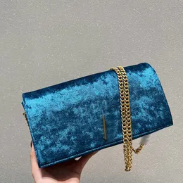 26 cm kedja klaff crossbody v￤ska kate handv￤ska handv￤ska interi￶r zip pocket guld h￥rdvara mode bokst￤ver magnetisk l￥s sammet axel messenger v￤skor