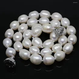 Łańcuchy Wysokiej jakości biała baryłka słodkowodna ryż naturalne perełki perłowe 7 8mm 11 13 mm urok Naszyń